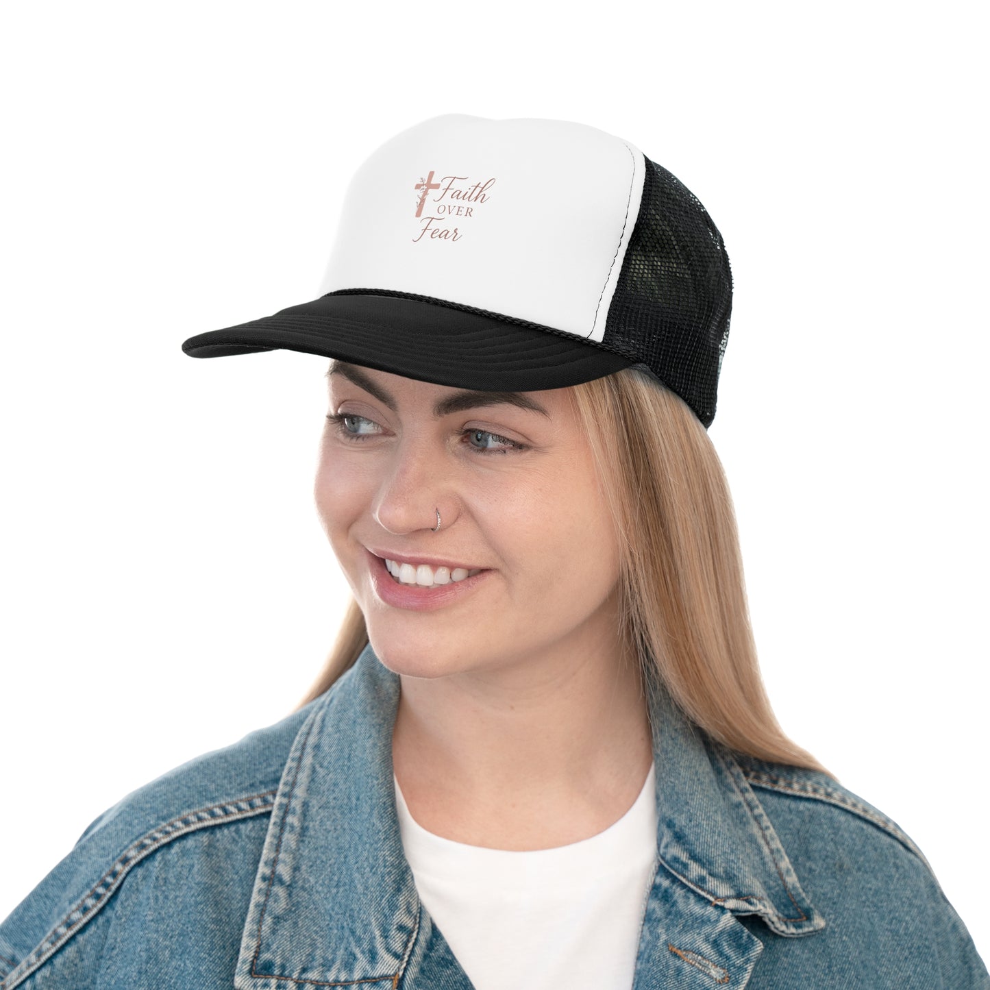 Feminine Faith Over Fear Trucker Cap