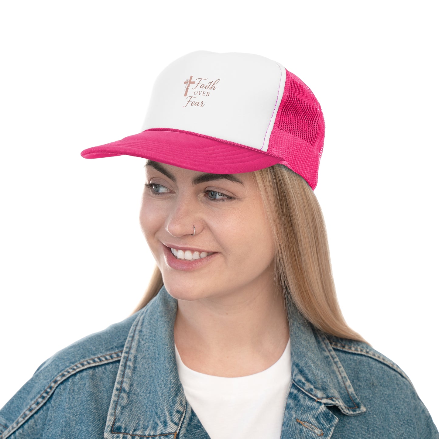 Feminine Faith Over Fear Trucker Cap