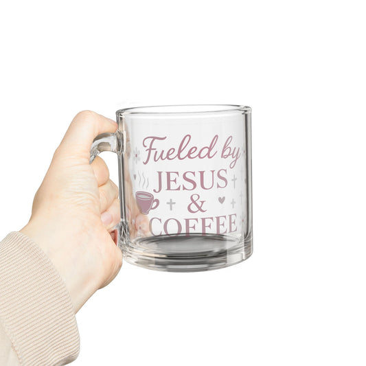 Jesus & Coffee Glass Mug, 10oz