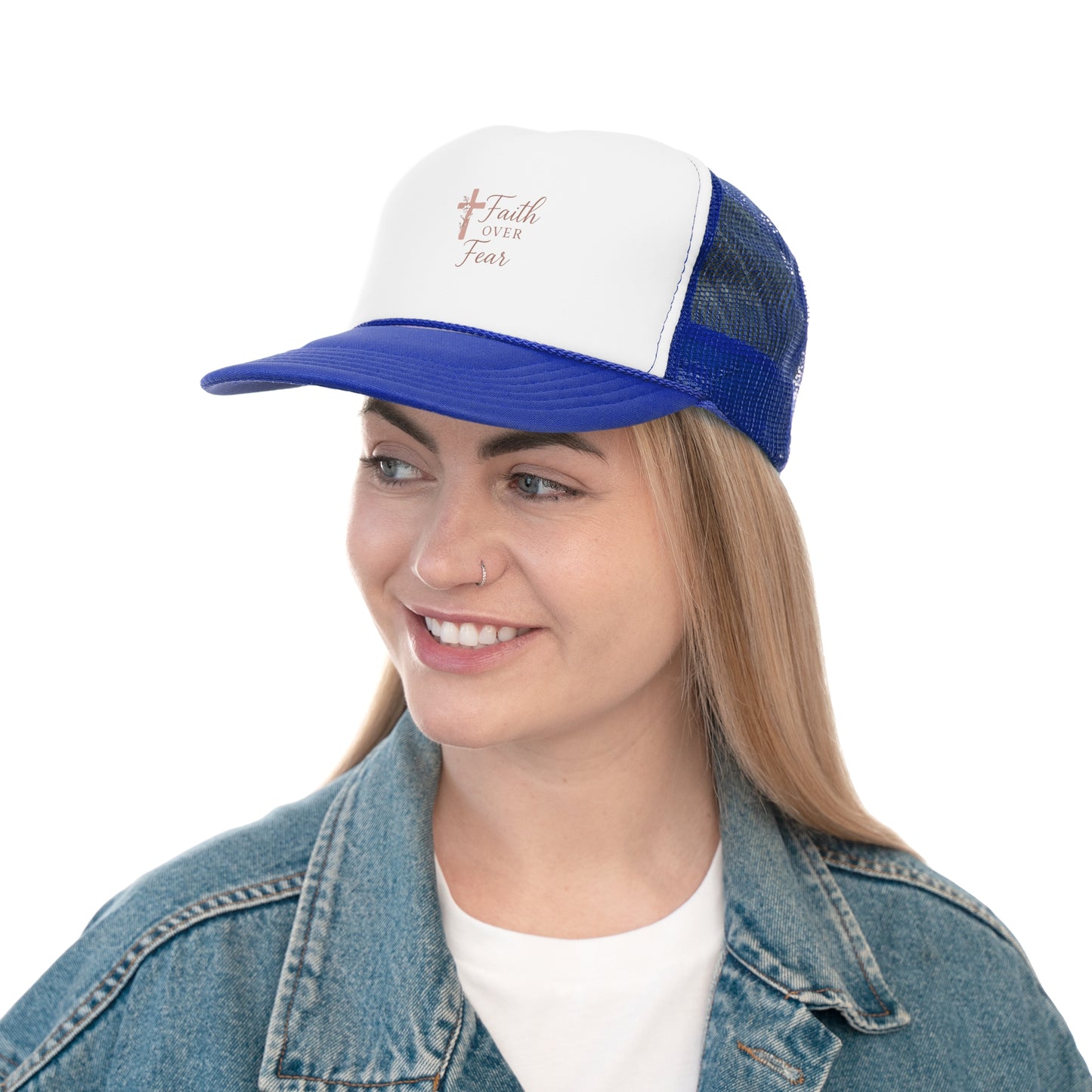 Feminine Faith Over Fear Trucker Cap